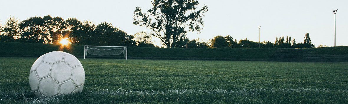 Soccer Ball on Green grass banner image