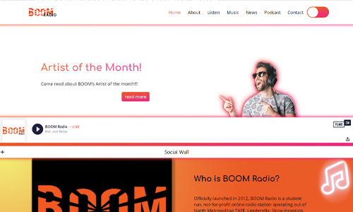 An image button to BOOM Radio website