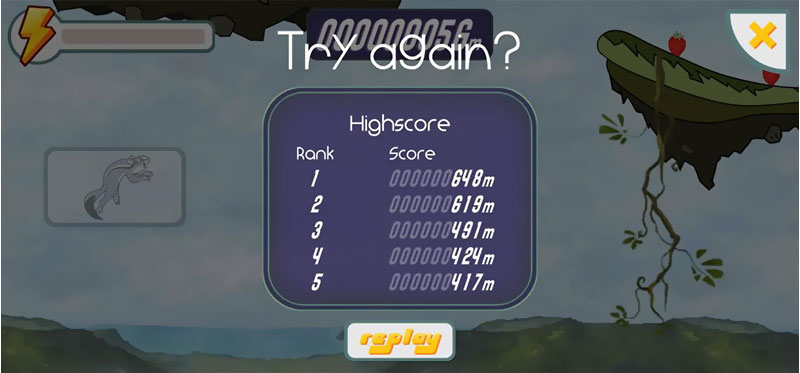 Highscore Screen of Sugar Rush App Picture